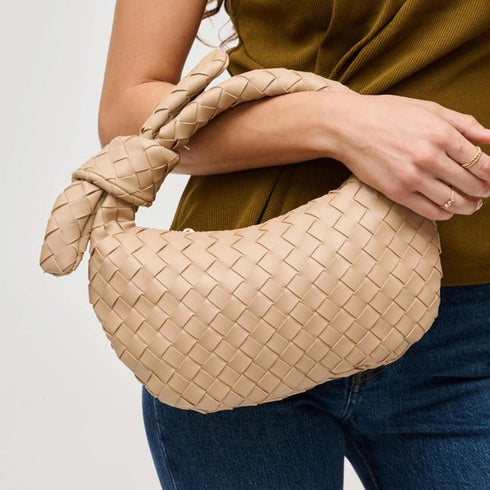 Lizbeth Woven Knot Clutch - Urban Expressions - Natural